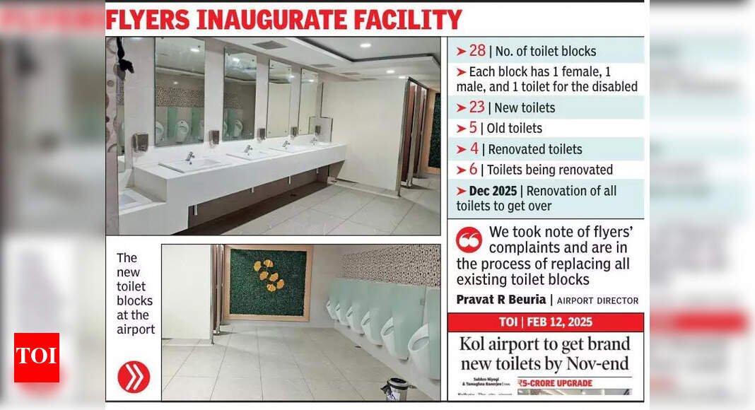 Freedom from stench: New airport toilet blocks to make your journey a breeze | Kolkata News