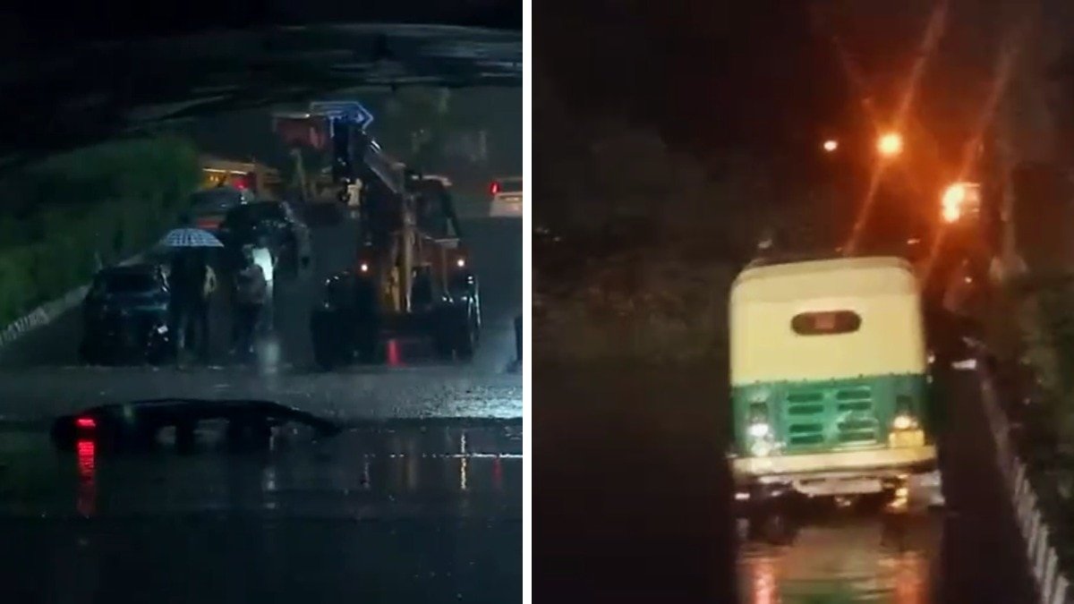 दिल्ली-NCR में भारी बारिश, सड़कों पर भरा पानी, मिंटो ब्रिज में कार डूबी, ट्रैफिक और फ्लाइट्स प्रभावित – heavy rainfall in delhi ncr imd issue red alert ntc