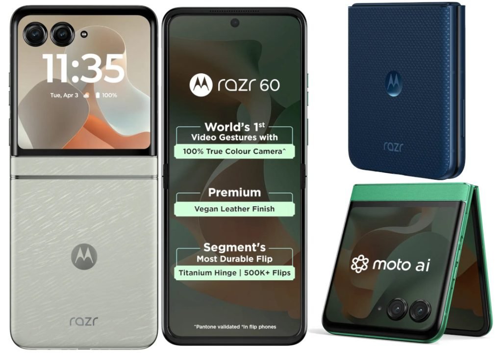 motorola razr 60 with 6.96″ 120Hz LTPO foldable and 3.63″ 90Hz outer OLED displays launched in India for Rs. 49,999